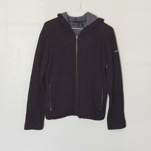 Vintage Patagonia plum Fall 01 Wool blend zip up Cardigan Hoodie  S women's